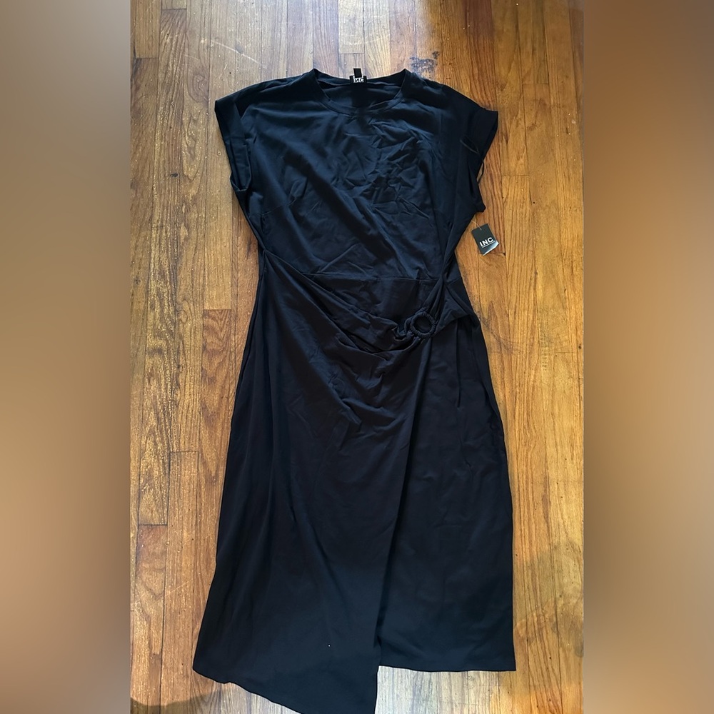 INC International Concepts Asymmetrical Black Dress